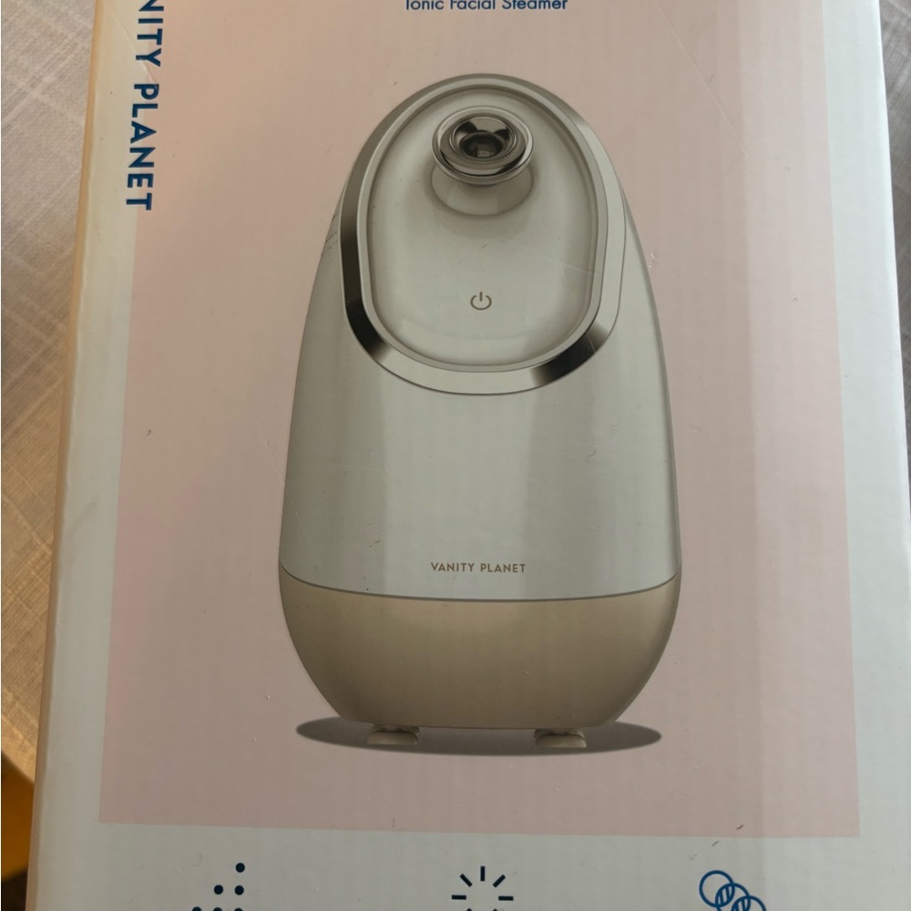Vanity Planet Ionic Facial Steamer - White & Gold Tone